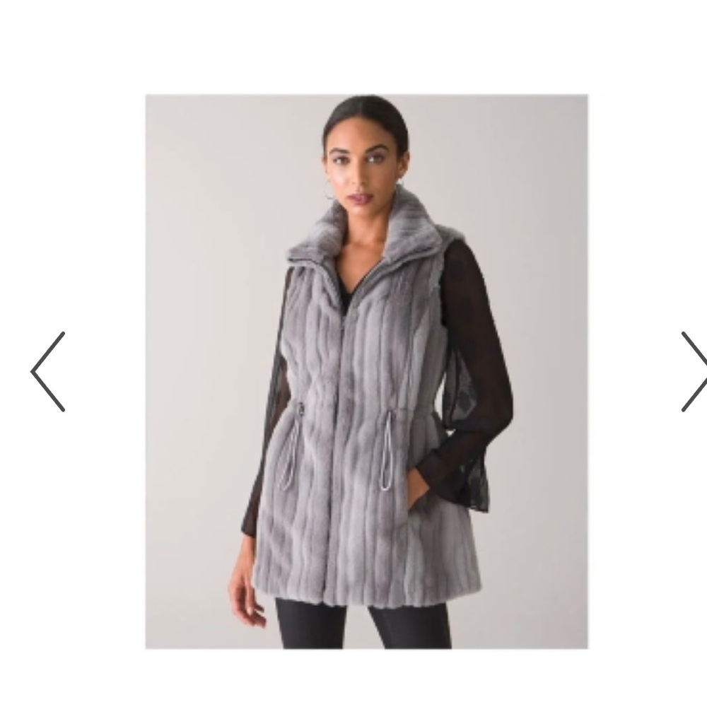 WHBM Faux Mink Drawstring Vest STYLE: 570319315